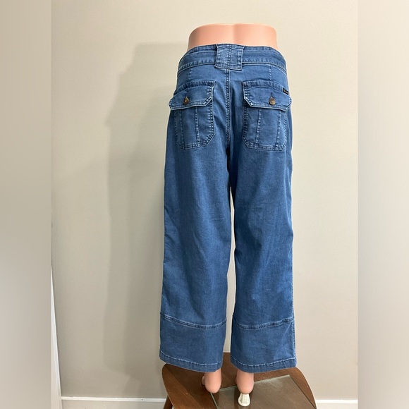 Sanctuary Tie Waist Cropped Denim Pants Blue Size Small - Picture 2 of 7